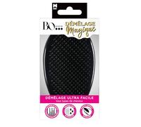 Bo...Paris - Brosse démêlage magique antiglisse noir - Pour un démêlage ultra facile - Pour cheveux épais ou bouclés - 4 hauteurs de picots - Sur cheveux secs ou mouillés. Lot de 1