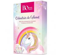 BO PARIS - Calendrier de l'avent - Calendrier Noël avec 24 accessoires cheveux & bijoux enchantés - Idée cadeau filles - Lot de 1