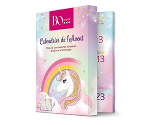 BO PARIS - Calendrier de l'avent - Calendrier Noël avec 24 accessoires cheveux & bijoux enchantés - Idée cadeau filles - Lot de 1