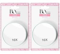 BO PARIS - Miroir Rond à Ventouse - Grossissant Zoom x10 - Miroir de Maquillage - Lot de 2