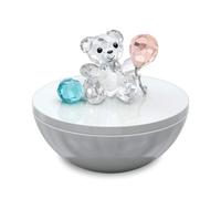Bo te d corative SWAROVSKI My Little Kris Bear en cristal Swarovski transparent avec des accents bleus et roses Fait partie de la collection Swar