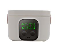 Bo te D jeuner lectrique Portable 500 ml Chauffe Plats Sans Fil 25 W avec 7 Vitesses et Doublure en Acier Inoxydable 304 pour Bureau Camping cole
