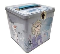 Bo te empilable Disney Frozen Stack Store and Carry de The Tin Box Company. Bo te en fer blanc empilable avec poign e Bleu et blanc XL