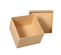 Rayher Boite de rangement, 1 pce, 18,5X18,5X12cm, papier-maché, 100% FSC recyclé, à personnaliser, arts créatifs, rangement, photos, souvenirs -71755000, Beige