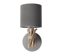Bo Time Lampe applique murale en bois flotté CENDRE - Fabriqué à la main par un artisan Français - 100% matériaux naturels