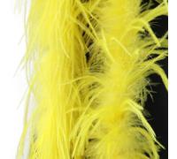 Boa à plumes de 2 m de long - Noir - Décoration (jaune)