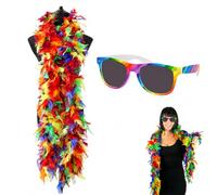 Boa à Plumes Éclatantes 2M - Luxueux Boa en Plumes de Dinde Douces et Colorées, Parfait pour le Décor et les Accessoires de Mode