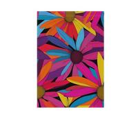 Boa Échinacée florale colorée drapeaux de maison saisonniers pour l'extérieur bannière Happy New Year pour décoration extérieure 71 x 101 cm double face