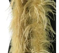 Boa en plumes, bouquet de plumes moelleux, longueur : environ 2 m, guirlande à plumes, écharpe unie en plumes d'autruche, accessoire de costume pour Charleston années 20, carnaval, doré