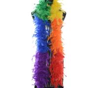 Boa en plumes colorées pour cosplay - Boa artificiel et moelleux - Boa pour déguisement - Boa dansant - Boa de mariage - Boa doux - Halloween - Boa unisexe - Boa costume pour Noël - Arc-en-ciel
