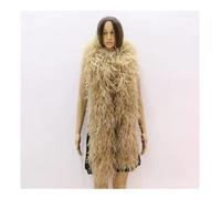 Boa en plumes d'autruche colorées - 2 m - Pour mariage, Noël, jupes Shwal, accessoires de couture, décoration (camel, 4 plis)