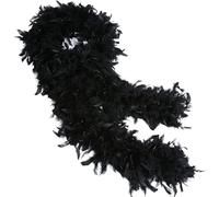 Boa en plumes de dinde - 1,8 m de long pour fête, Noël, centre de table, Halloween, costume, concert, animal de compagnie et décoration de la maison, noir