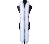 Boa en plumes de dinde de 2 m d'épaisseur - 50 g d'épaisseur - Bordure en plumes naturelles - Pour décoration de vêtements, châle