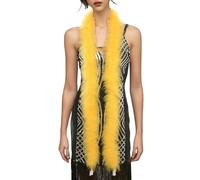 Boa en plumes de marabout 183 cm de long pour loisirs créatifs, décoration d'intérieur, 22 g - jaune -