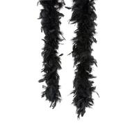 Boa en plumettes synthétiques noir - Adulte - 1.80m - Accessoire déguisement années 20/30