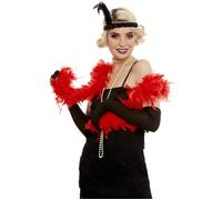 Boa rouge en plumes pour déguisement années 20, cabaret, gangster et décennies - FUNIDELIA