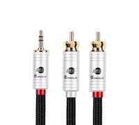 BOAACOUSTIC JIB Câble Audio mini Jack RCA Cinch Qualité Audiophile hifi adaptateur Câble 3,5 mm vers 2 RCA mâles Splitter Y, pour Smartphones Tablette Amplificateur DVD 1m