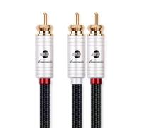 BOAACOUSTIC JIB Câble de Subwoofer pour caisson de basses Audiophiles, Cinch Câble en Y Câble Coaxial Numérique HiFi 1 RCA vers 2 RCA 2 m