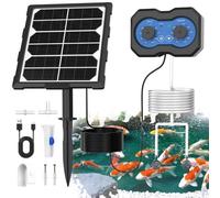 Boadw Pompe à oxygène Solaire 3W 2200mAh - Aérateur de Bassin Rechargeable - 146 Modes pour Circulation d'eau, Aquarium et Pisciculture
