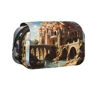 BOAIHH Anime Castle Sky Trousse à stylos double coque Impression pleine largeur Convient pour les croquis, les voyages et l'école