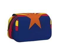 BOAIHH Arizona Trousse à stylos double clapet Motif drapeau de l'Arizona Impression pleine largeur Convient pour les croquis, les voyages et l'école