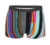 BOAIHH Boxer pour homme avec lignes verticales irrégulières imprimées, doux, confortable, léger, respirant avec élasticité, Noir , XXL