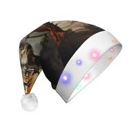 BOAIHH Chapeau de Père Noël LED en peluche pour exquis Mr. Dancing Tigre Imprimé Doux Clignotant Mode Festival Accessoire de fête