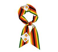 BOAIHH Écharpe en satin doux, motif drapeau du Zimbabwe imprimé lisse et léger pour rendez-vous galant, printemps, automne