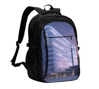 BOAIHH Gratte-ciel Violet Grande capacité Sac à dos Ordinateur Compartiment indépendant Soulagement de la pression Design Travail navette