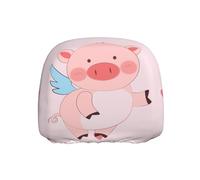 BOAIHH Housse d'appui-tête de voiture en forme de cochon volant - 1 pièce - Élastique universel - Style unique - Empêche l'usure quotidienne