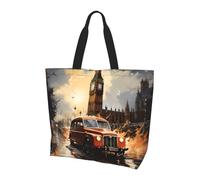 BOAIHH London Color Taxi Sac à bandoulière léger pour femme Grande capacité Sac à provisions pour un usage quotidien et le travail