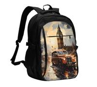 BOAIHH London Color Taxi Sac à dos grande capacité avec compartiment indépendant pour soulager la pression