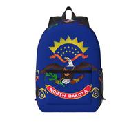 BOAIHH North Dakota State Flag Sac à dos de grande capacité 43,2 cm en tissu Oxford polyester pour l'école, le travail en plein air