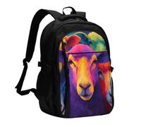 BOAIHH Rainbow Sheep Sac à dos grande capacité avec compartiment indépendant pour ordinateur Design soulagement de la pression