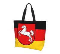BOAIHH Sac à bandoulière léger avec drapeau de Basse-Saxe pour femme, grande capacité, sac à provisions pour un usage quotidien et le travail