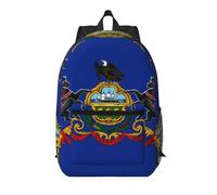 BOAIHH Sac à dos de grande capacité en polyester Oxford avec drapeau de l'État de Pennsylvanie 43,2 cm - Convient pour l'école, le travail en plein air