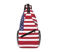 BOAIHH Sac de poitrine de grande capacité avec drapeau américain confortable et décompressif, adapté pour les voyages, le travail et l'extérieur
