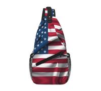 BOAIHH Sac de poitrine de grande capacité avec drapeau américain confortable et décompressif, adapté pour les voyages, le travail et l'extérieur