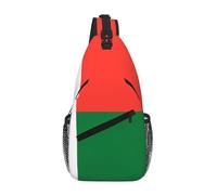 BOAIHH Sac de poitrine de grande capacité avec drapeau de Madagascar confortable et décompressif, adapté pour les voyages, le travail et l'extérieur