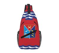 BOAIHH Sac de poitrine de grande capacité avec drapeau de Magadan, confortable et décompressif, adapté pour les voyages, le travail et l'extérieur