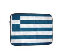BOAIHH Sac d'ordinateur léger, motif imprimé drapeau grec, adapté pour les voyages d'affaires, le travail, les trajets, Noir , 15 inch