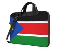 BOAIHH Sac léger pour ordinateur portable avec drapeau du Soudan du Sud imprimé beau et simple pour les voyages d'affaires au bureau, Noir , 15.6 inch