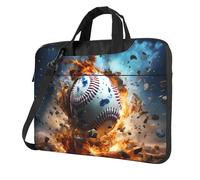 BOAIHH Sac léger pour ordinateur portable avec imprimé baseball tendance beau et simple pour les voyages d'affaires au bureau, Noir , 15.6 inch