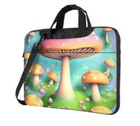 BOAIHH Sac léger pour ordinateur portable avec imprimé de merveilleux petits champignons beau et simple pour les voyages d'affaires au bureau, Noir , 15.6 inch