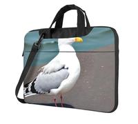 BOAIHH Sac léger pour ordinateur portable avec imprimé mouette mignon et tendance, beau et simple pour les voyages d'affaires au bureau, Noir , 15.6 inch