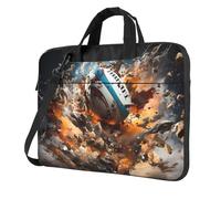 BOAIHH Sac léger pour ordinateur portable avec imprimé rugby sur le feu, beau et simple pour les voyages d'affaires, le bureau, Noir , 15.6 inch