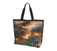 BOAIHH Standing at the Edge of Fire Sac à bandoulière léger pour femme Grande capacité Sac de courses à bandoulière pour un usage quotidien et le travail