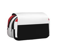 BOAIHH Trousse à stylos à double clapet avec motif drapeau du Yémen - Impression pleine largeur - Convient pour les croquis, les voyages et l'école