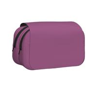 BOAIHH Trousse à stylos à double clapet de couleur unie rouge raisin pleine largeur adaptée pour les croquis, les voyages et l'école