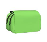 BOAIHH Trousse à stylos à double clapet de couleur unie vert clair, impression pleine largeur, adaptée pour les croquis, les voyages et l'école